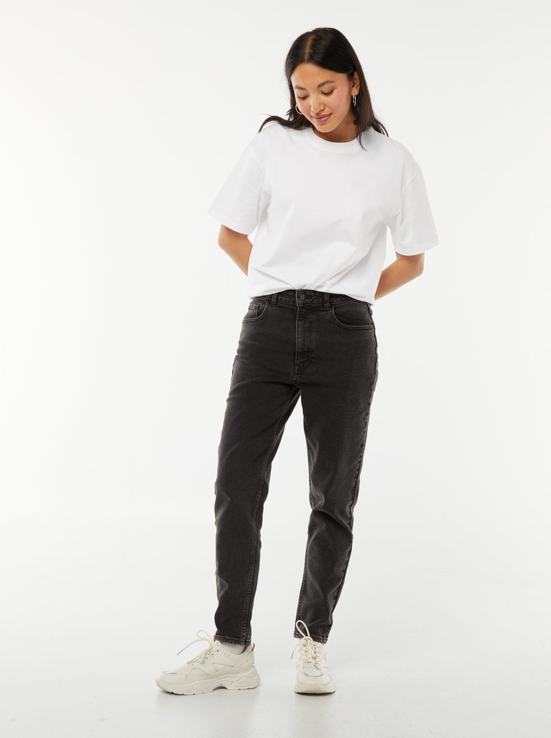 Vaquero con corte mom - L28 Negro - Kiabi