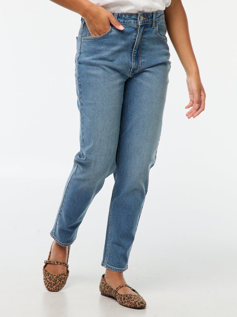 Vaquero con corte mom - L30 Azul - Kiabi