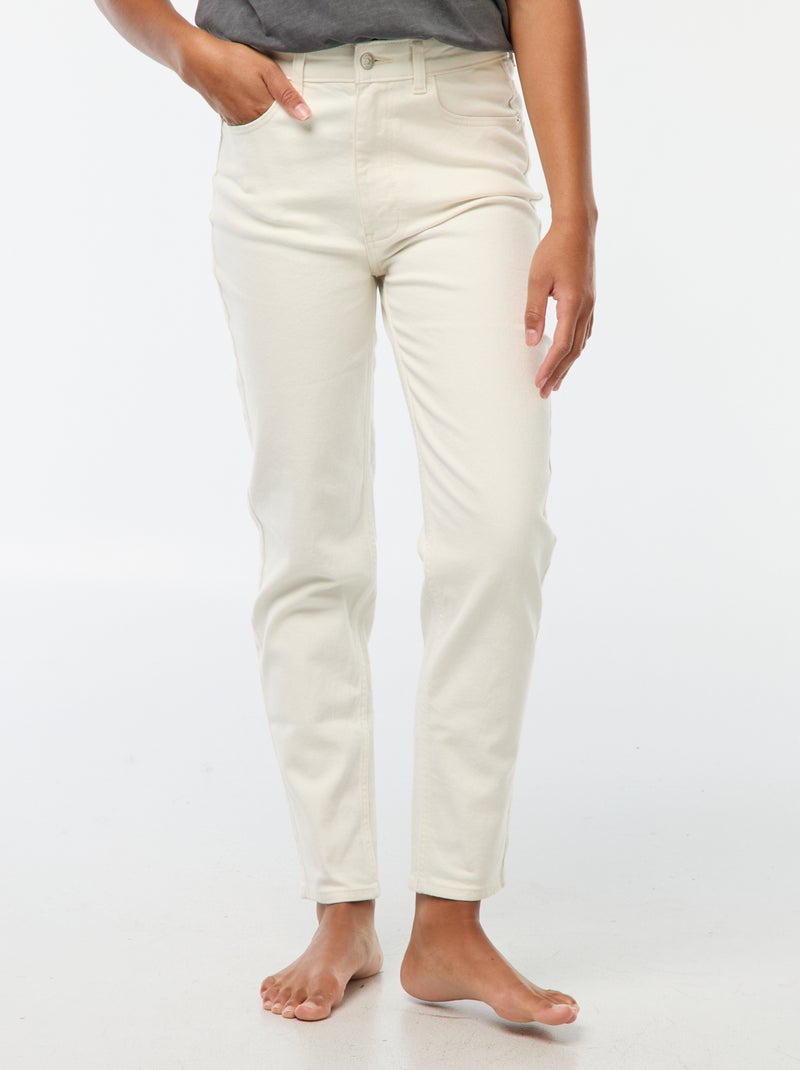 Vaquero con corte mom - L30 Blanco - Kiabi