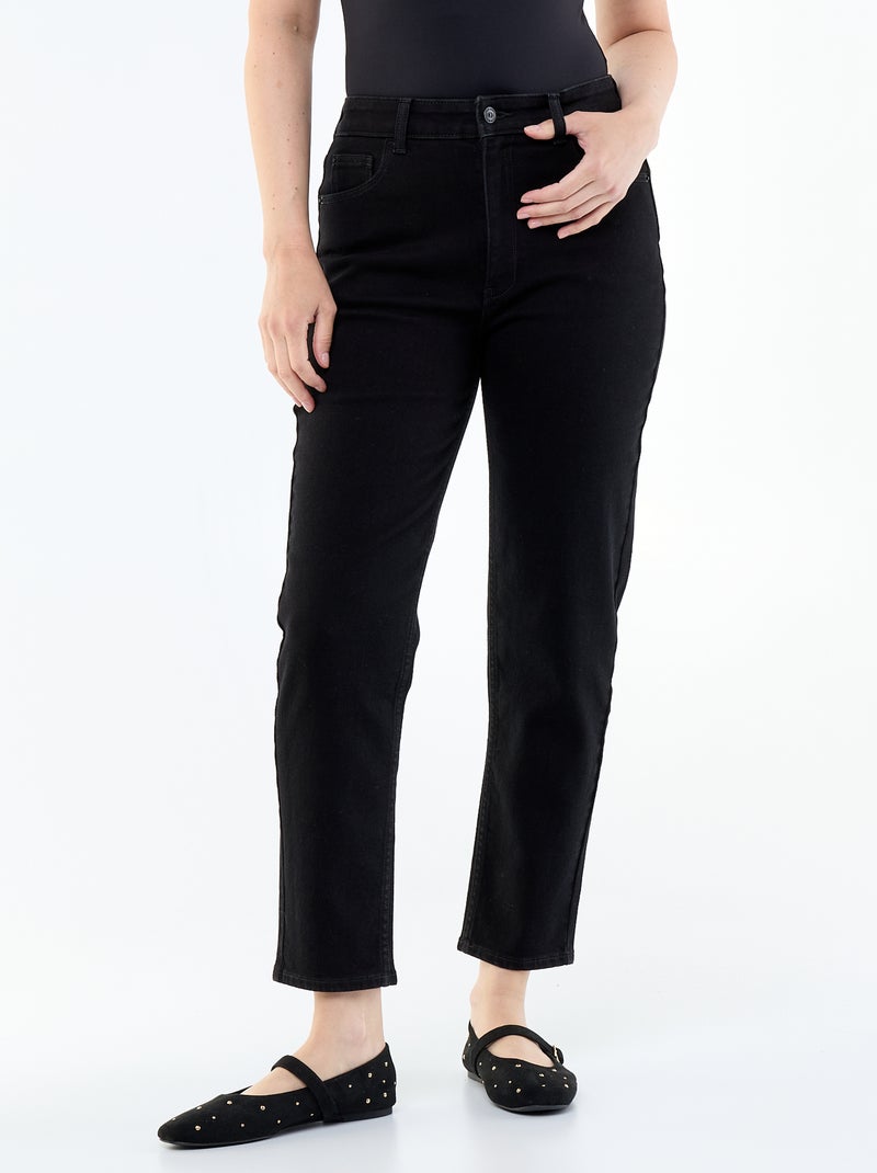 Vaquero con corte mom - L30 Negro - Kiabi