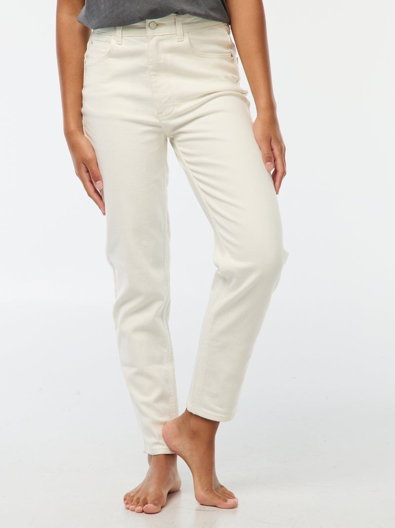 Vaquero con corte mom - L32 Blanco - Kiabi