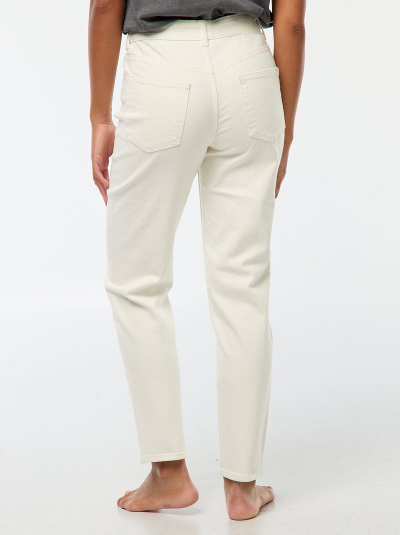 Vaquero con corte mom - L32 Blanco - Kiabi