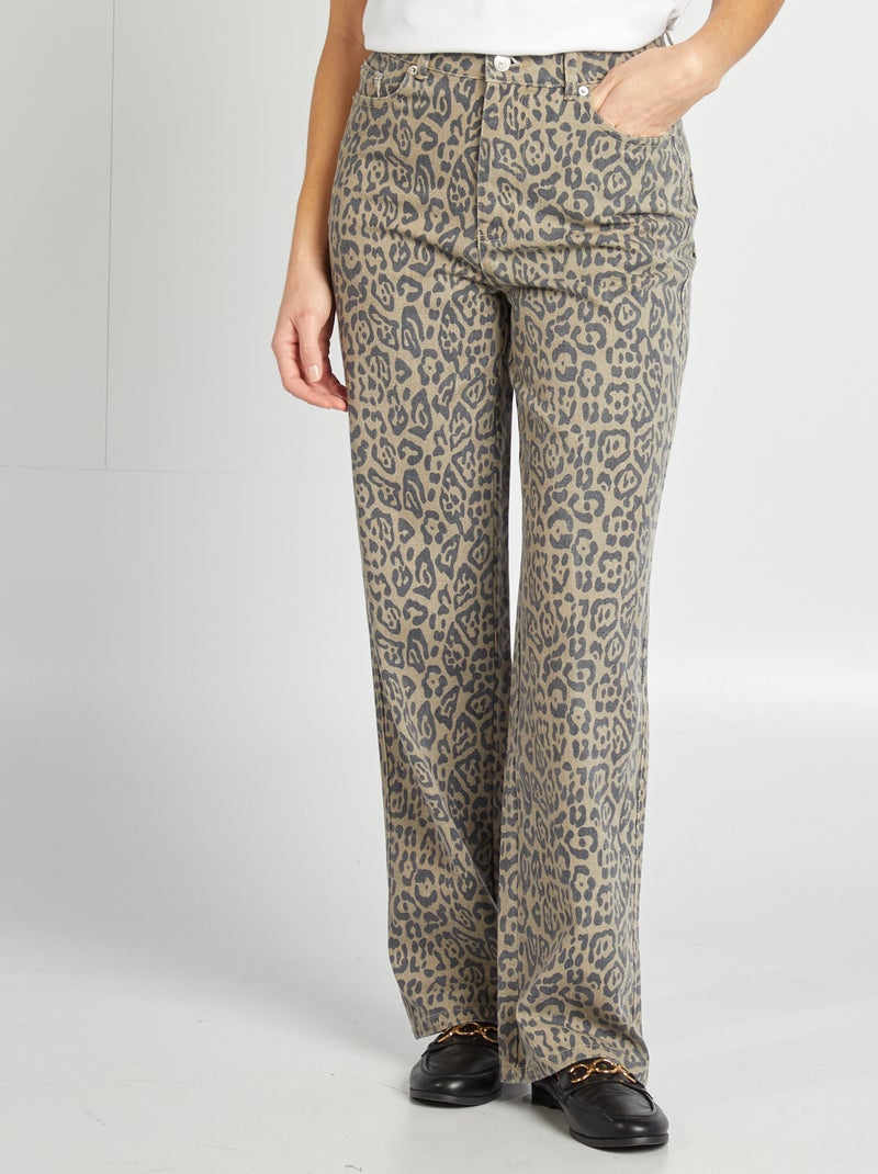 Vaquero con estampado de leopardo MARRON - Kiabi