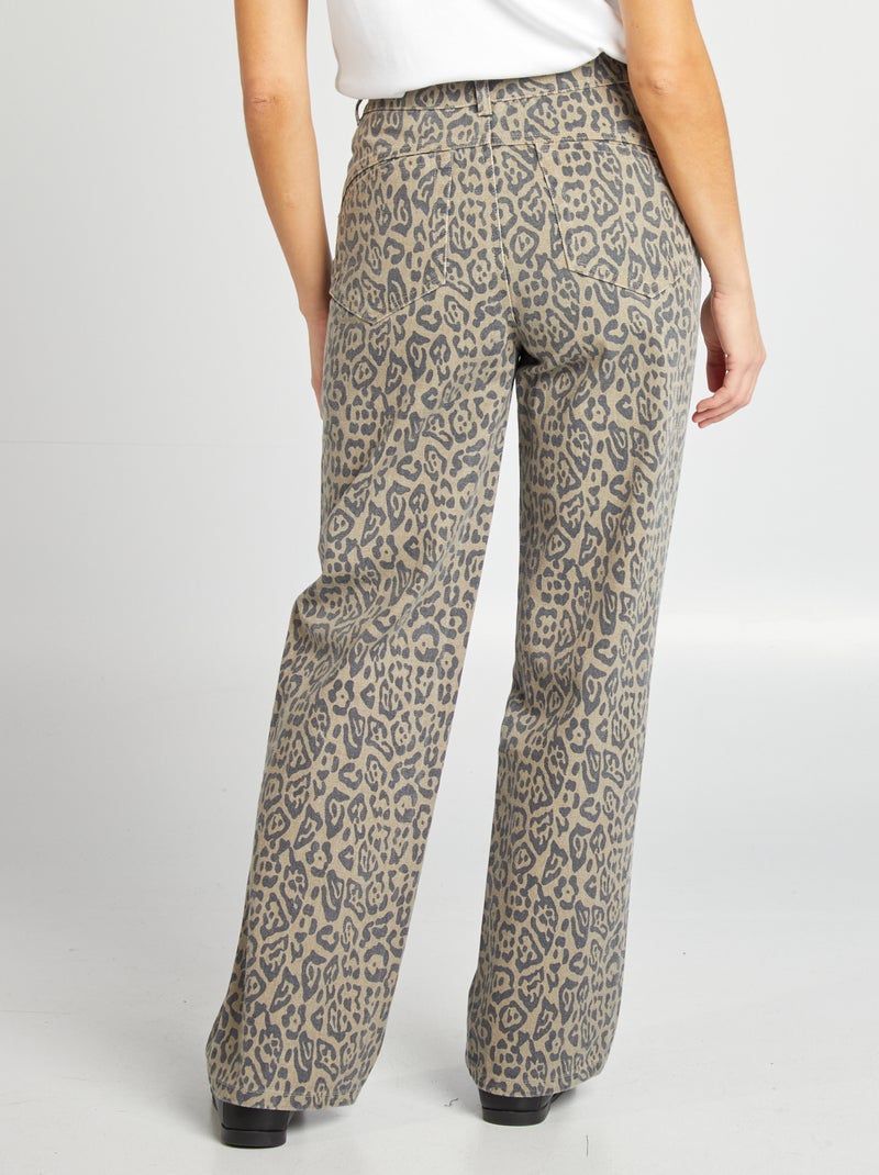 Vaquero con estampado de leopardo MARRON - Kiabi