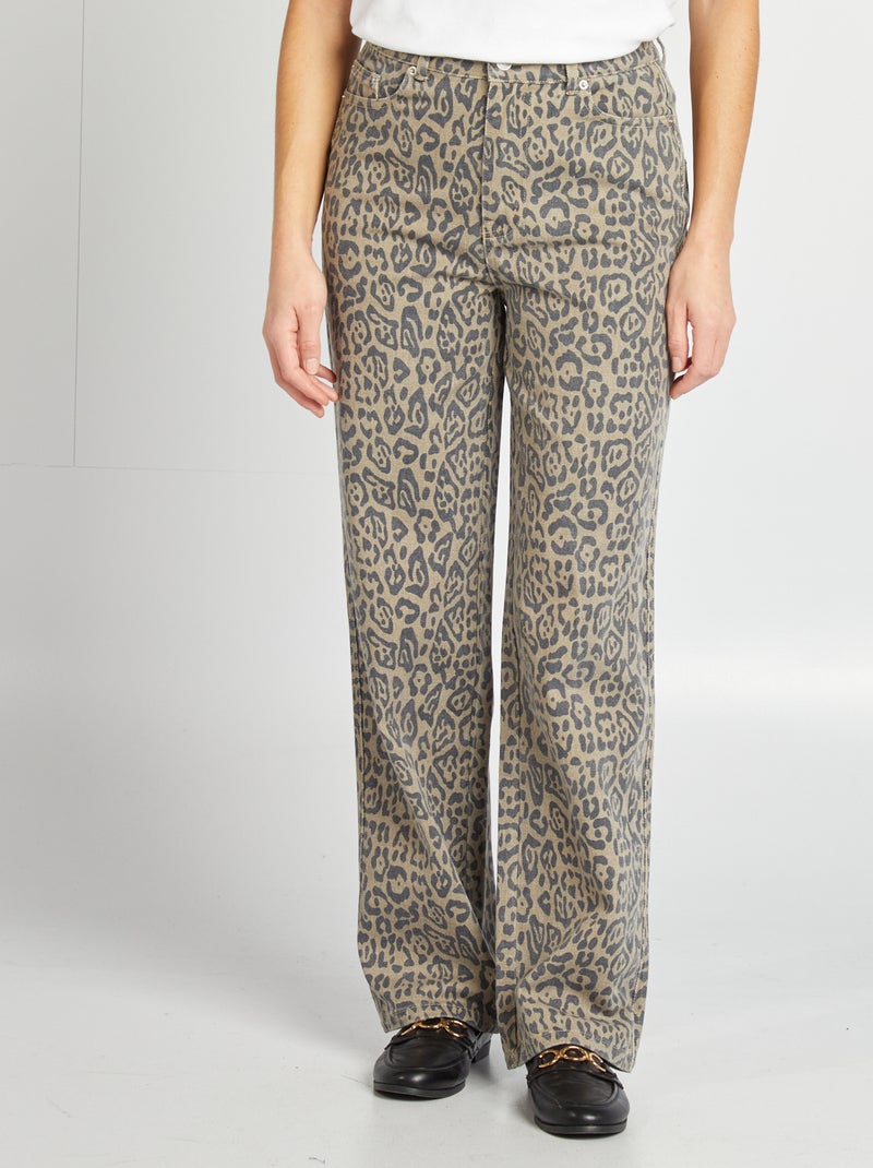 Vaquero con estampado de leopardo MARRON - Kiabi