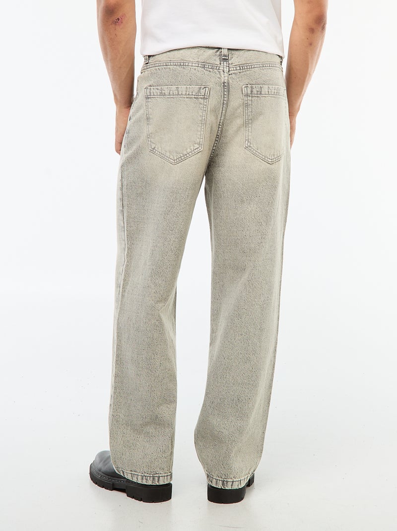 Vaquero corte ancho / wide leg 5 bolsillos Gris - Kiabi