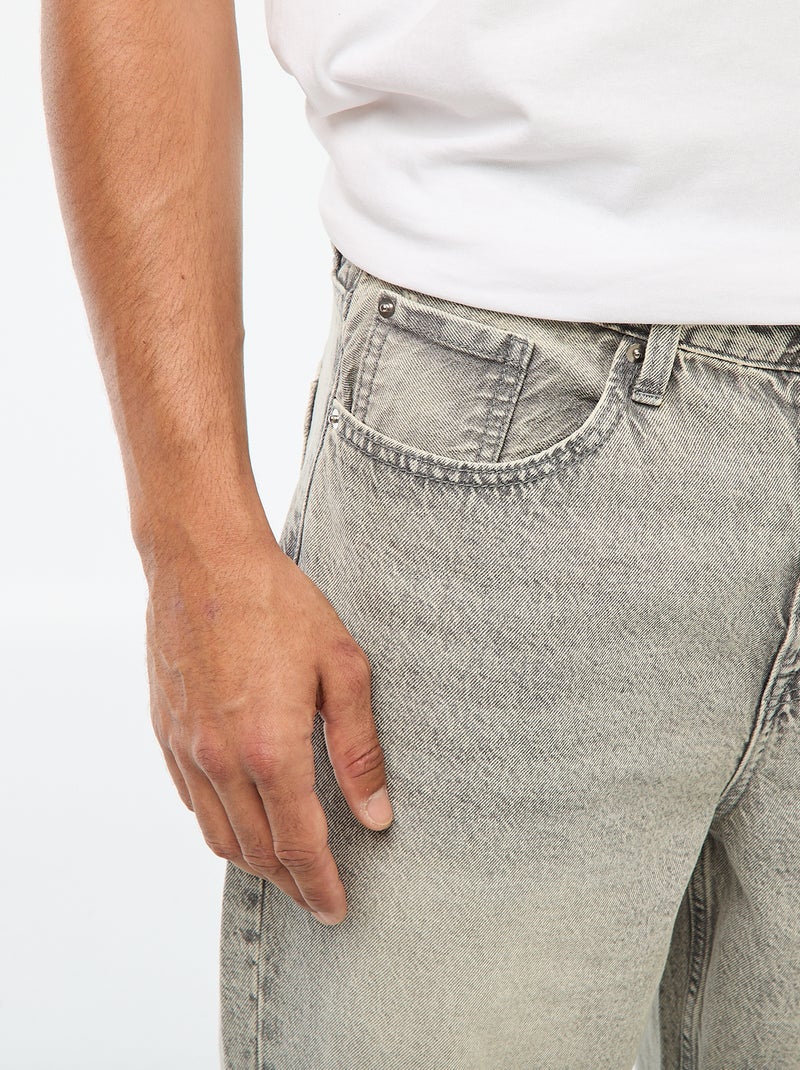 Vaquero corte ancho / wide leg 5 bolsillos Gris - Kiabi