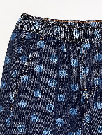 Vaquero corte barrel estampado de lunares