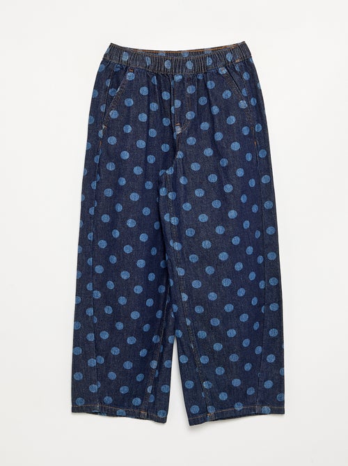Vaquero corte barrel estampado de lunares - Kiabi