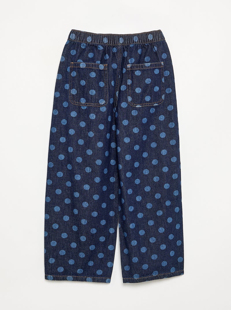 Vaquero corte barrel estampado de lunares Azul - Kiabi