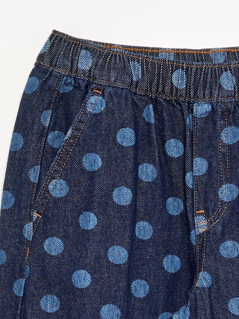 Vaquero corte barrel estampado de lunares Azul - Kiabi