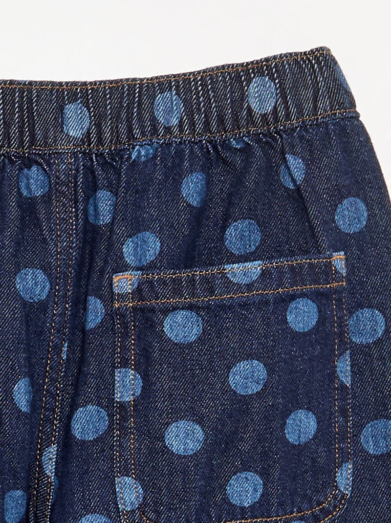 Vaquero corte barrel estampado de lunares Azul - Kiabi