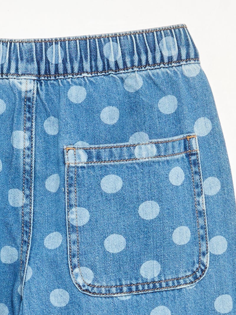 Vaquero corte barrel estampado de lunares Azul - Kiabi