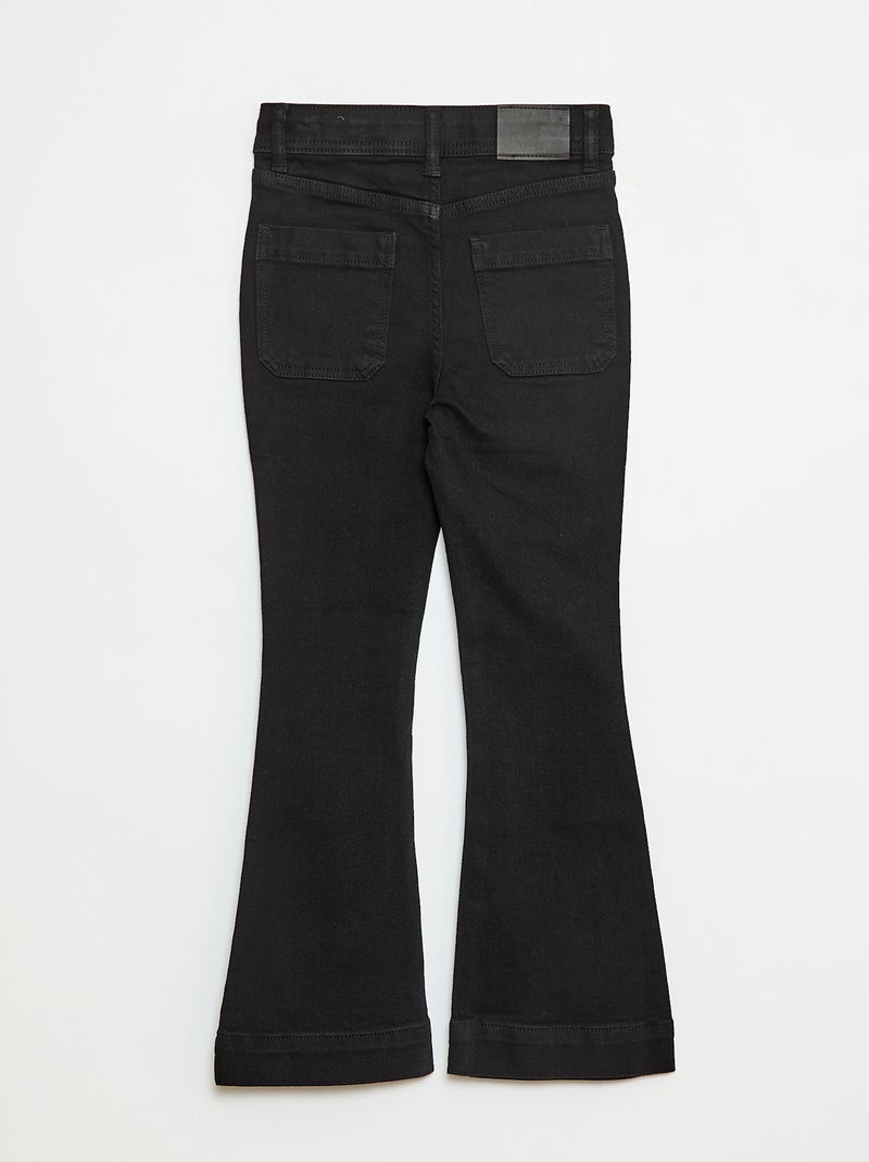 Vaquero corte flare/bootcut con bolsillos de parche Negro - Kiabi