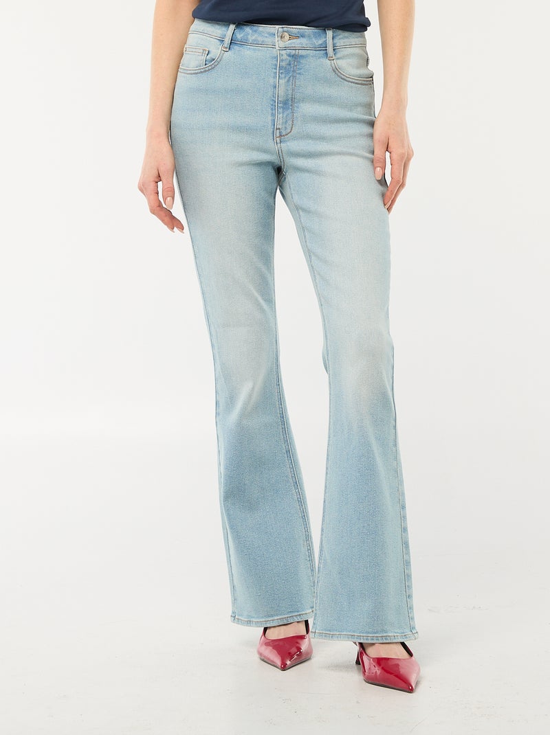 Vaquero corte flare/bootcut de tiro alto Azul - Kiabi