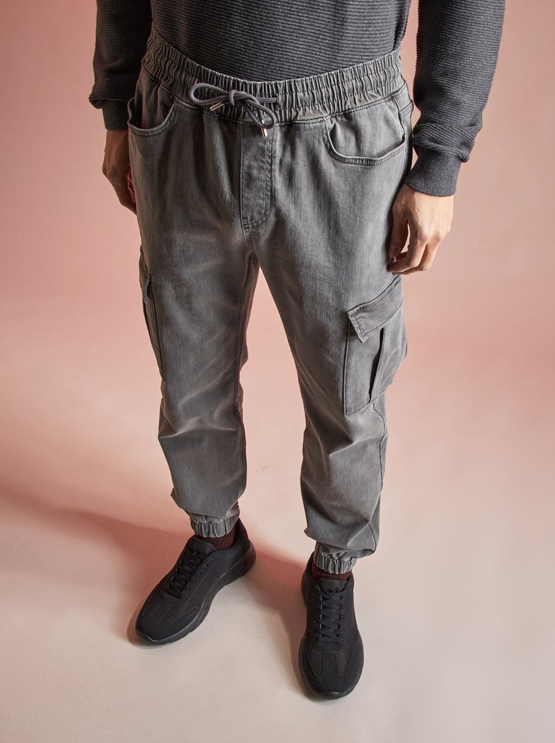 Vaquero corte jogger- 32L GRIS - Kiabi