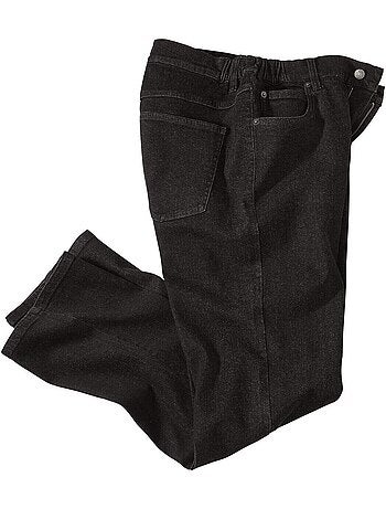 Vaquero corte recto de denim stretch con cinturilla semielástica