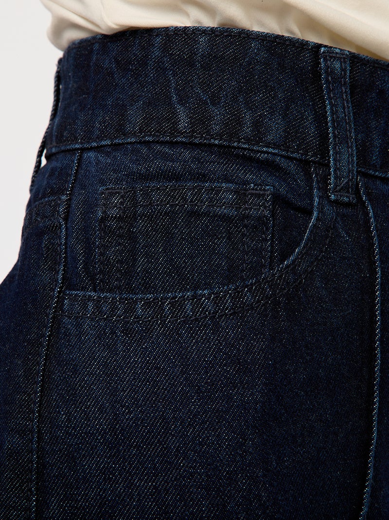 Vaquero corte wide leg con 5 bolsillos Azul - Kiabi