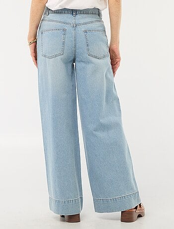 Vaquero corte wide leg con 5 bolsillos