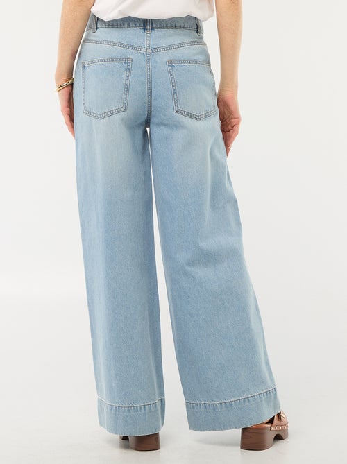 Vaquero corte wide leg con 5 bolsillos - Kiabi