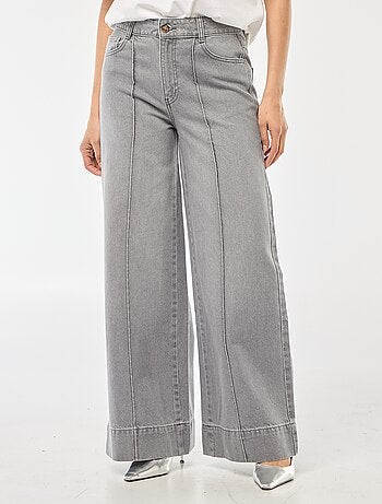 Vaquero corte wide leg con 5 bolsillos