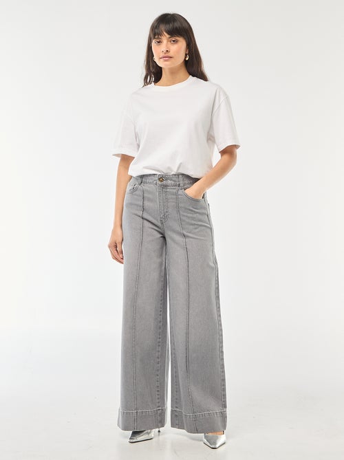 Vaquero corte wide leg con 5 bolsillos - Kiabi