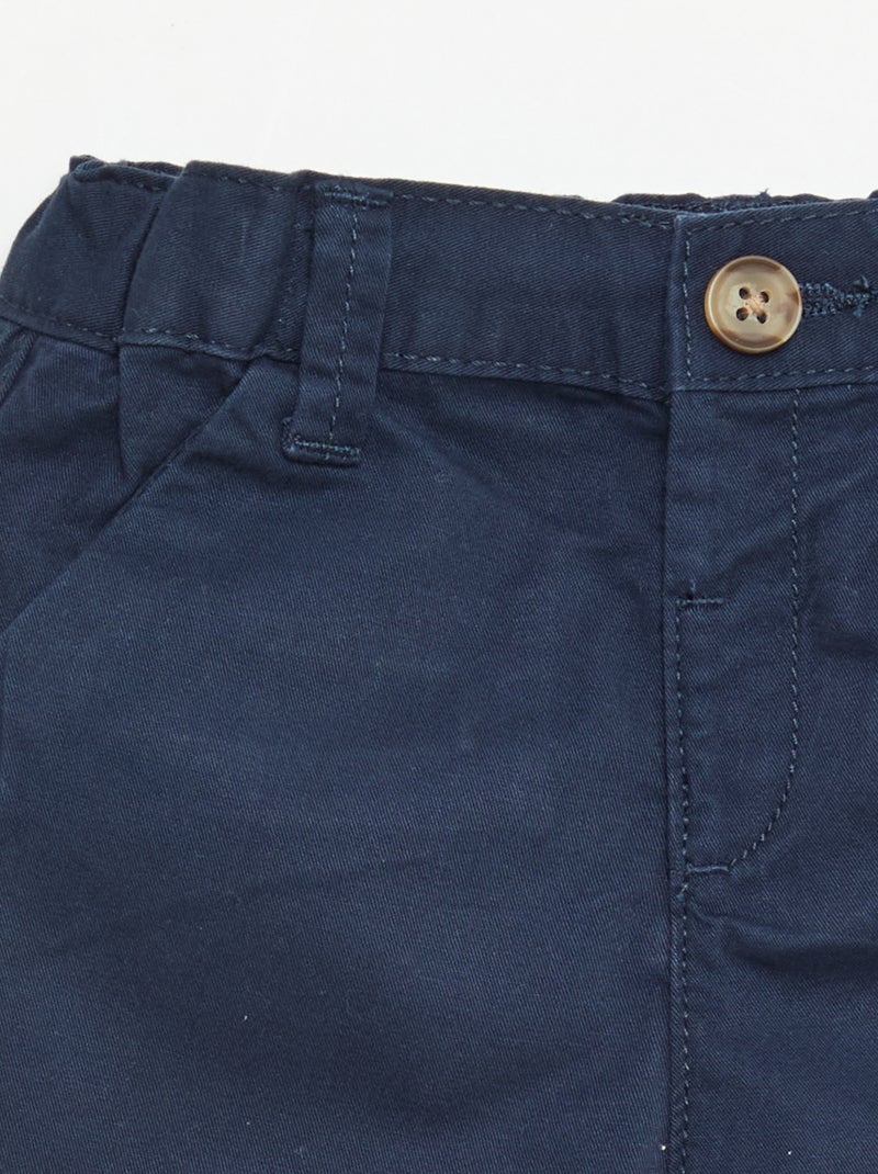 Vaquero corto chino con cintura ajustable Azul marino - Kiabi