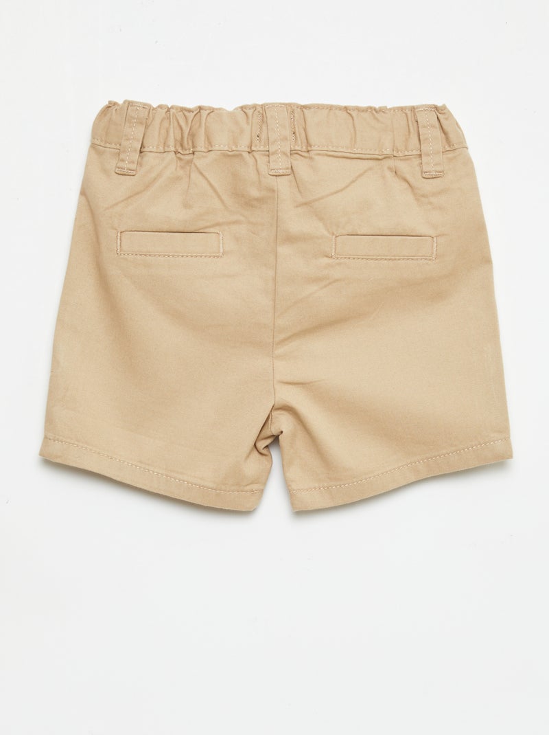 Vaquero corto chino con cintura ajustable Marrón - Kiabi