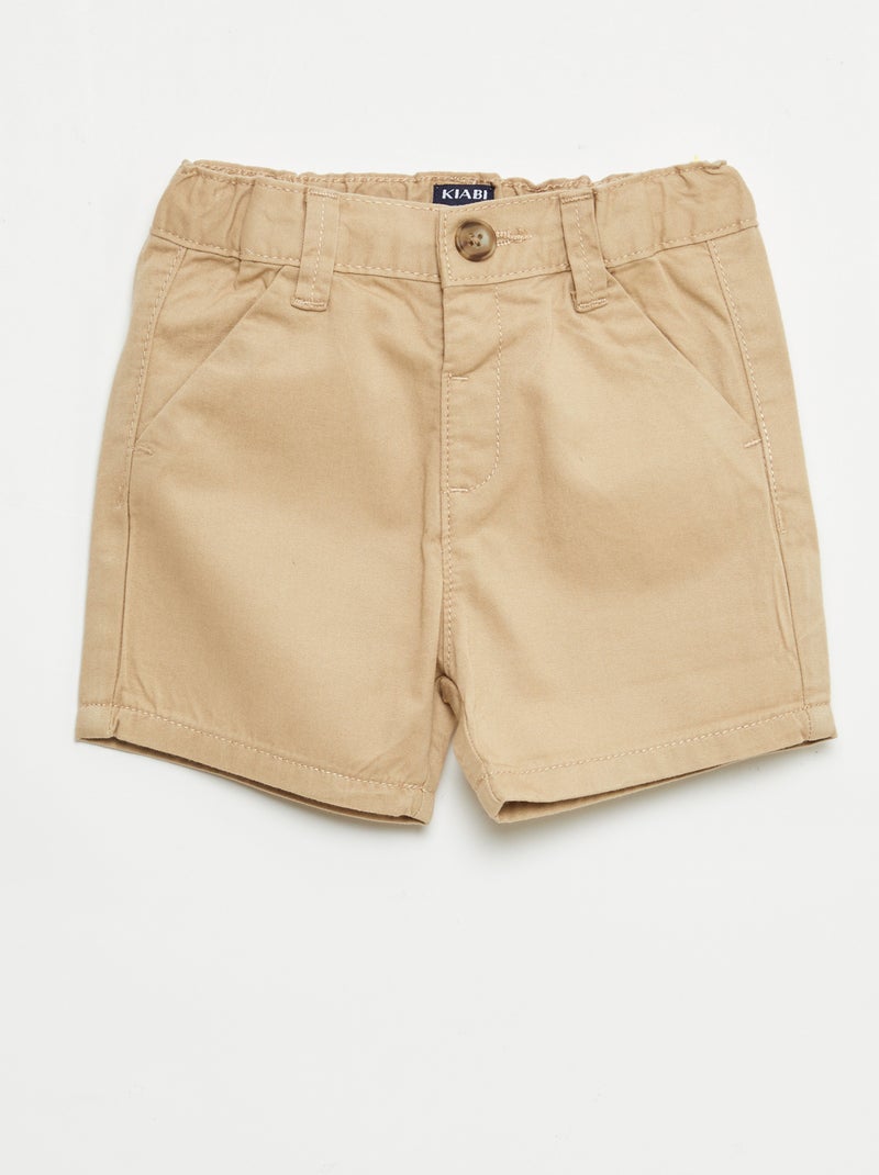 Vaquero corto chino con cintura ajustable Marrón - Kiabi