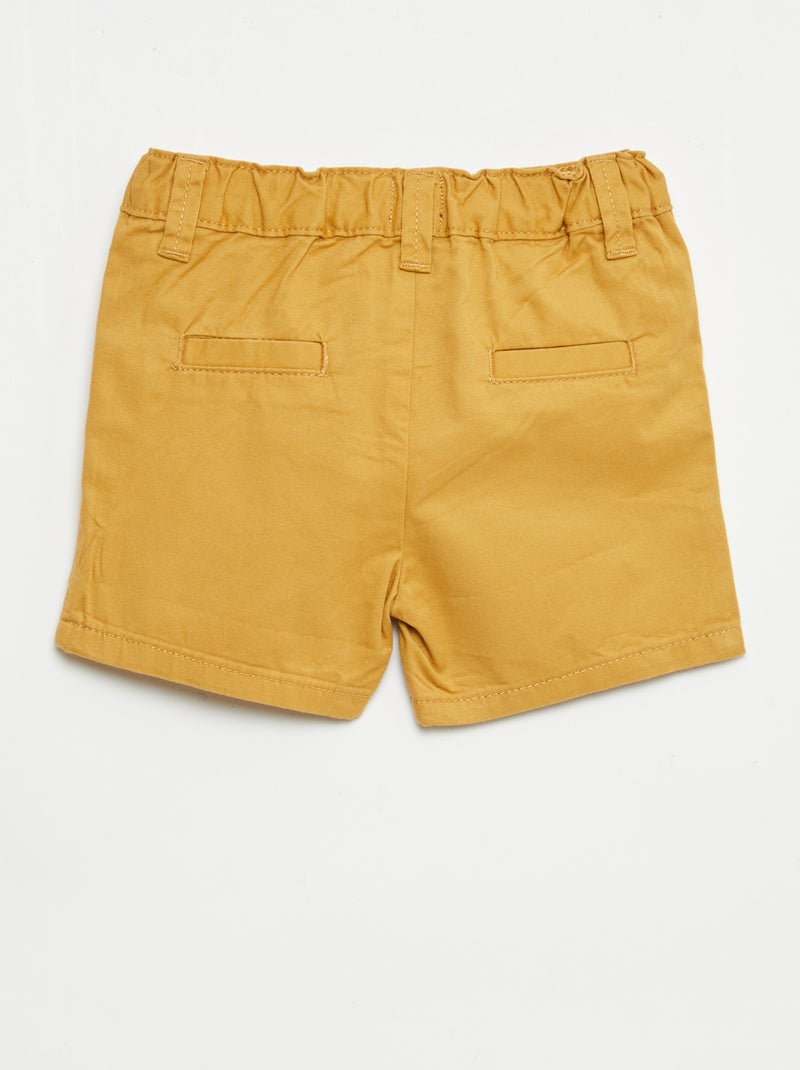 Vaquero corto chino con cintura ajustable Mostaza - Kiabi