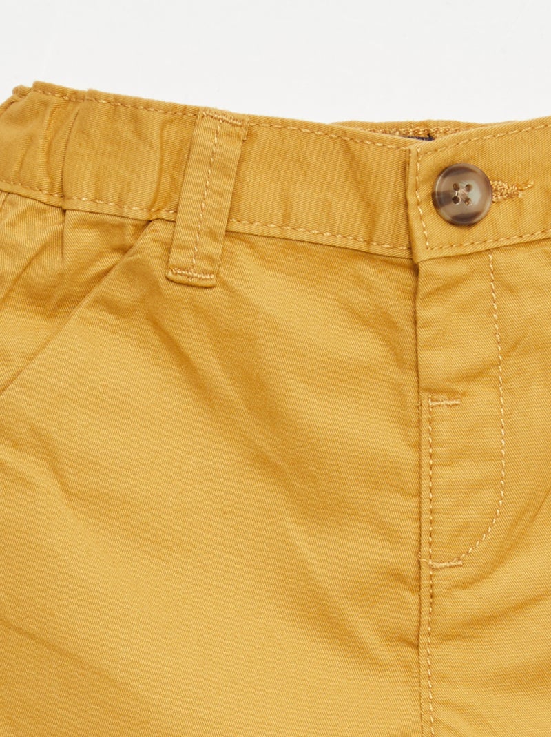 Vaquero corto chino con cintura ajustable Mostaza - Kiabi
