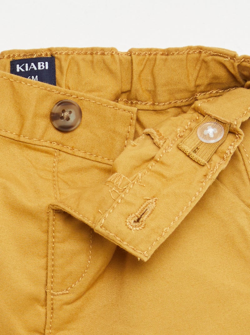 Vaquero corto chino con cintura ajustable Mostaza - Kiabi