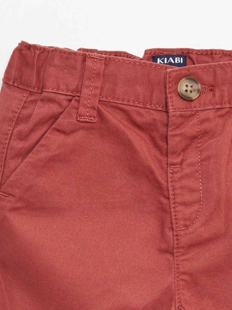 Vaquero corto chino con cintura ajustable Rojo - Kiabi