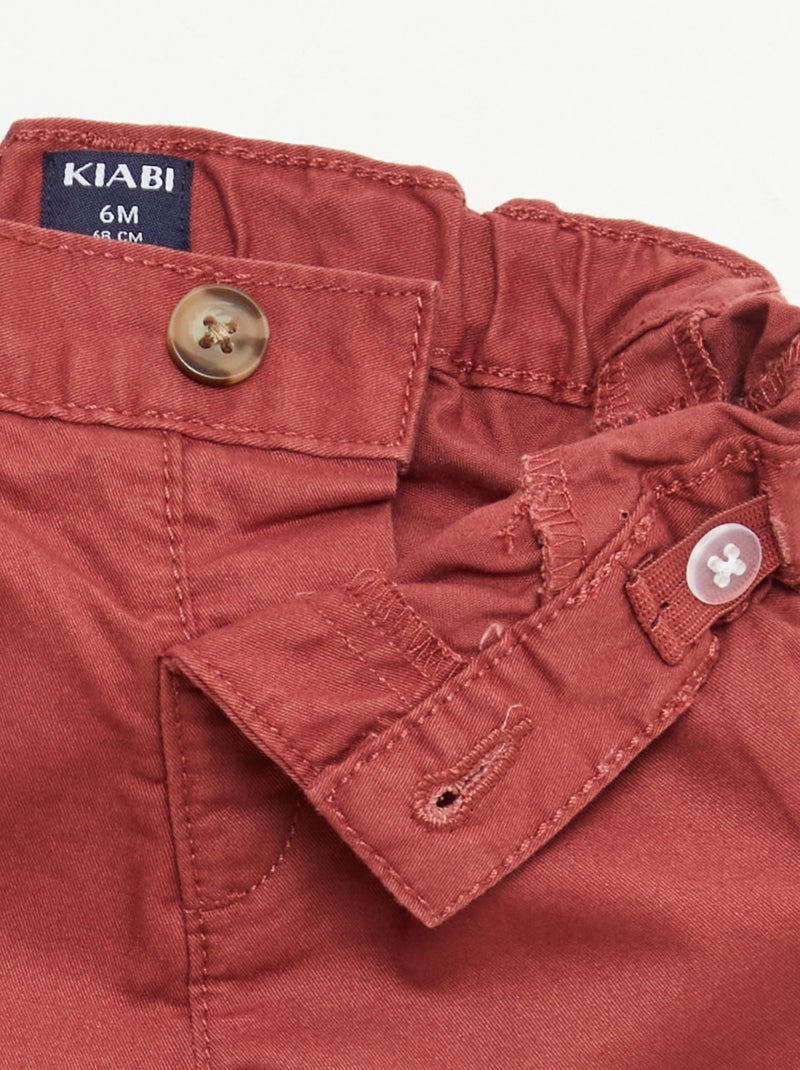 Vaquero corto chino con cintura ajustable Rojo - Kiabi