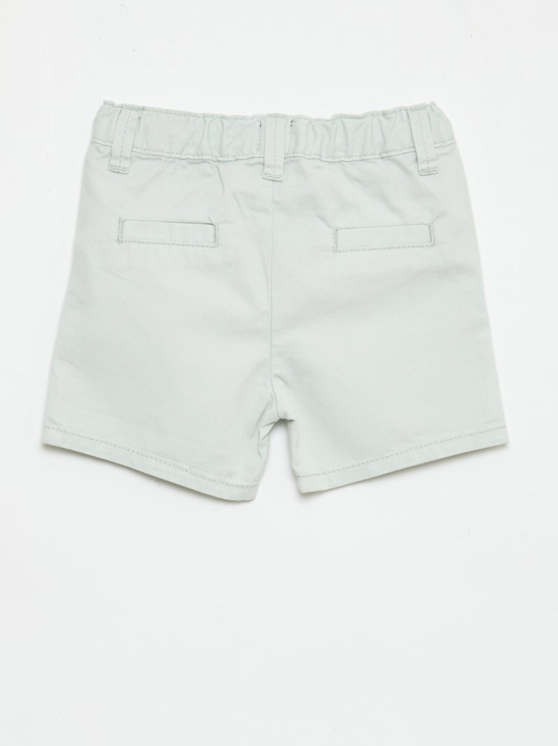 Vaquero corto chino con cintura ajustable Verde claro - Kiabi