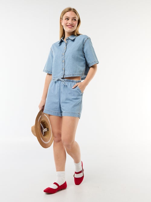 Vaquero corto con cintura elástica - Kiabi