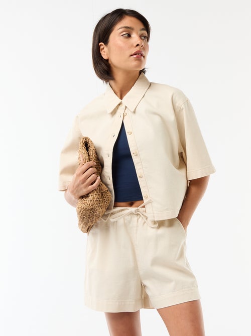 Vaquero corto con cintura elástica - Kiabi