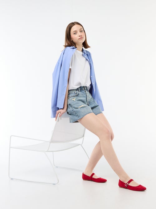 Vaquero corto denim efecto destroy - Kiabi