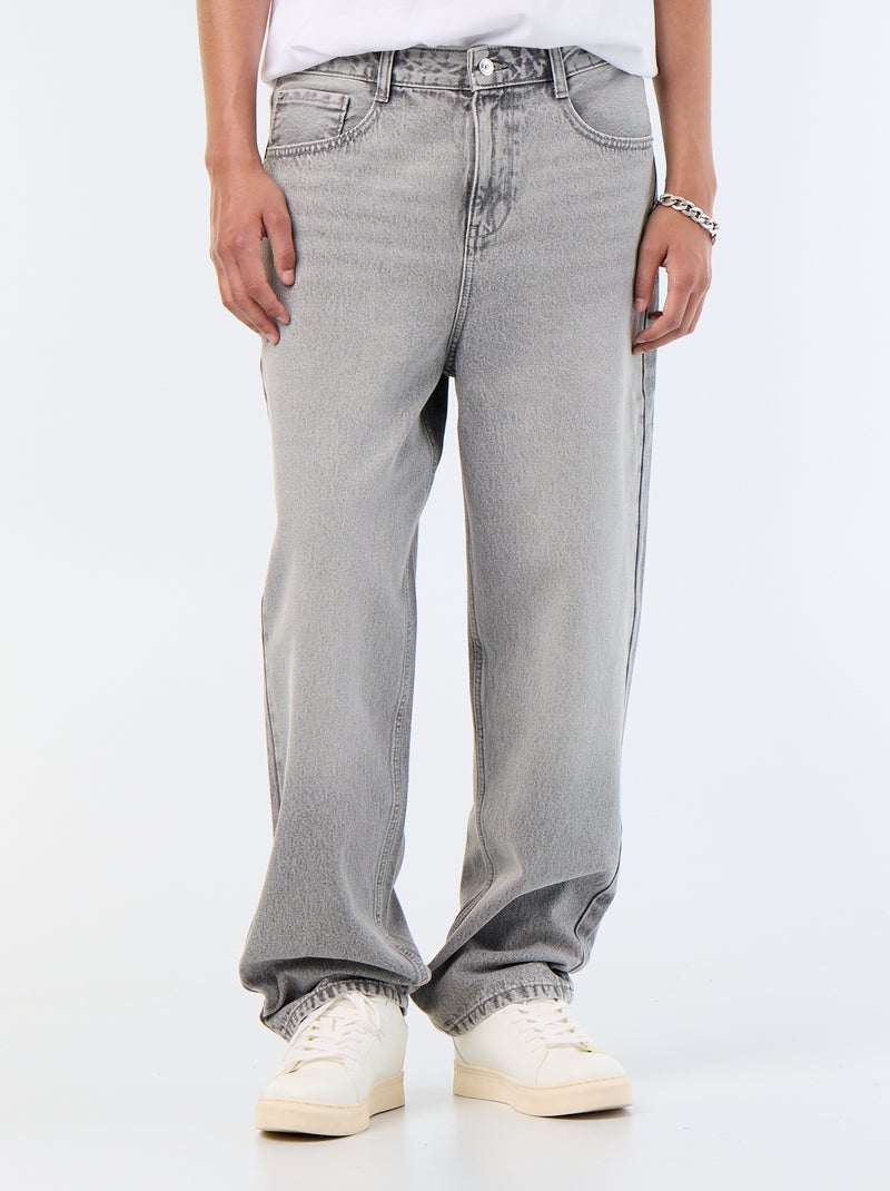 Vaquero de corte ancho / relaxed fit Gris - Kiabi