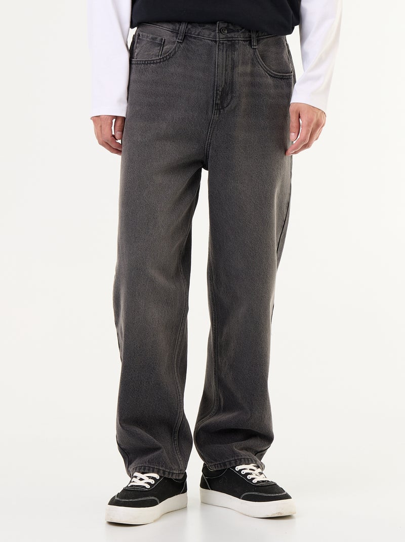 Vaquero de corte ancho / relaxed fit Gris - Kiabi