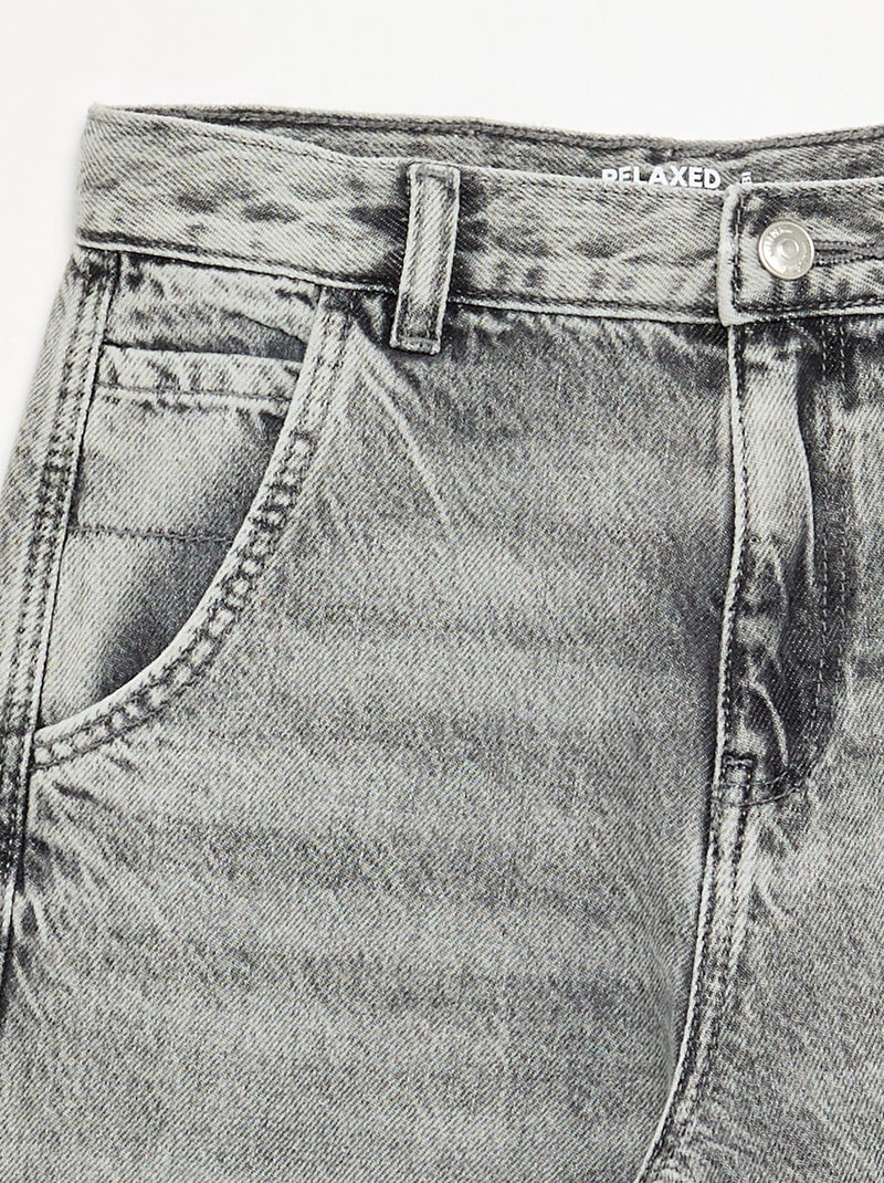 Vaquero de corte recto de 5 bolsillos Gris - Kiabi