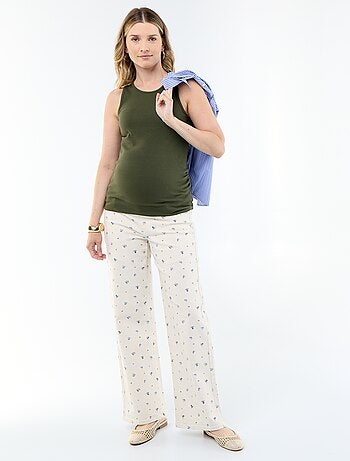 Vaquero de maternidad de corte wide leg