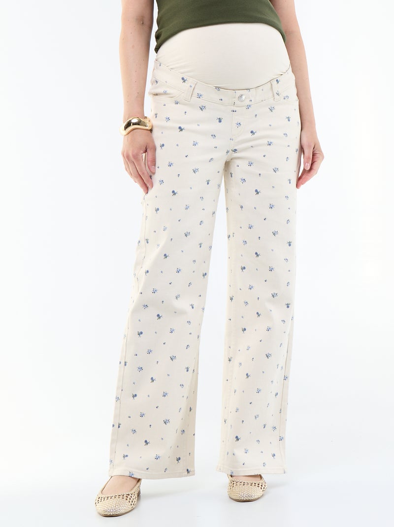 Vaquero de maternidad de corte wide leg Blanco - Kiabi