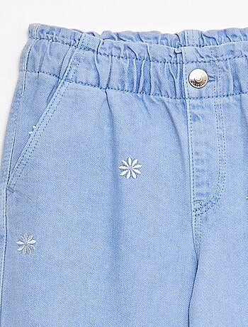 Vaquero de pierna ancha con motivo bordado