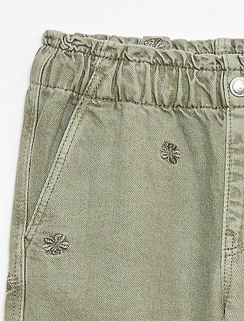 Vaquero de pierna ancha con motivo bordado