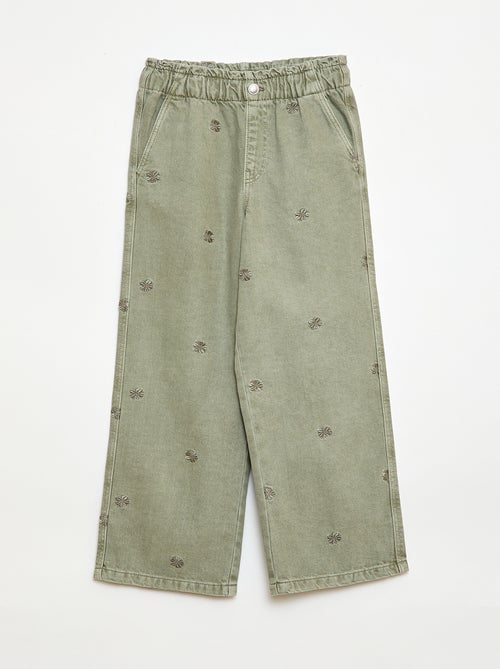 Vaquero de pierna ancha con motivo bordado - Kiabi