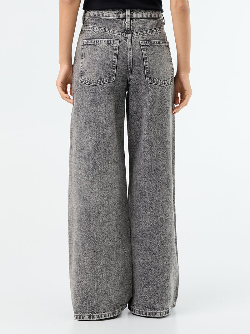 Vaquero de pierna ancha / corte ancho Gris - Kiabi