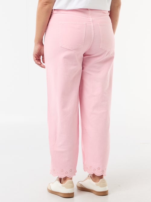 Vaquero de pierna ancha y tiro alto con bolsillos de parche delanteros y traseros - Kiabi