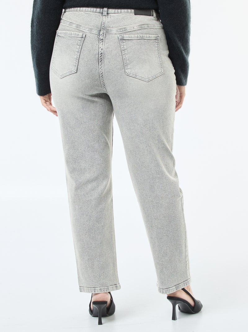 Vaquero de talle alto con strass Gris - Kiabi