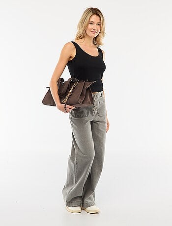 Vaquero de tiro alto con botones